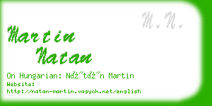 martin natan business card